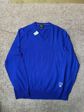 Jos. A. Bank Royal Blue V-Neck Merino Wool Sweater
